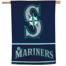 SEATTLE MARINERS 28" X 40" HOUSE FLAG OR WALL BANNER MLB LICENSED WINCRAFT