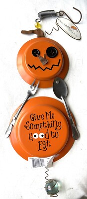  Give Me Something Good..  Pumpkin Metal Hanging Sign Halloween By Sunset Vista