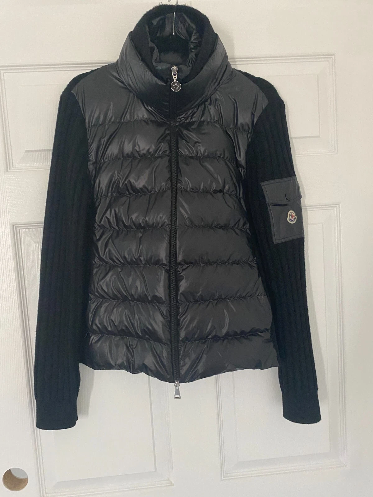 Moncler — MONCLER JACKET Archivio DNA Mixed-Media Wool Cardigan Medium