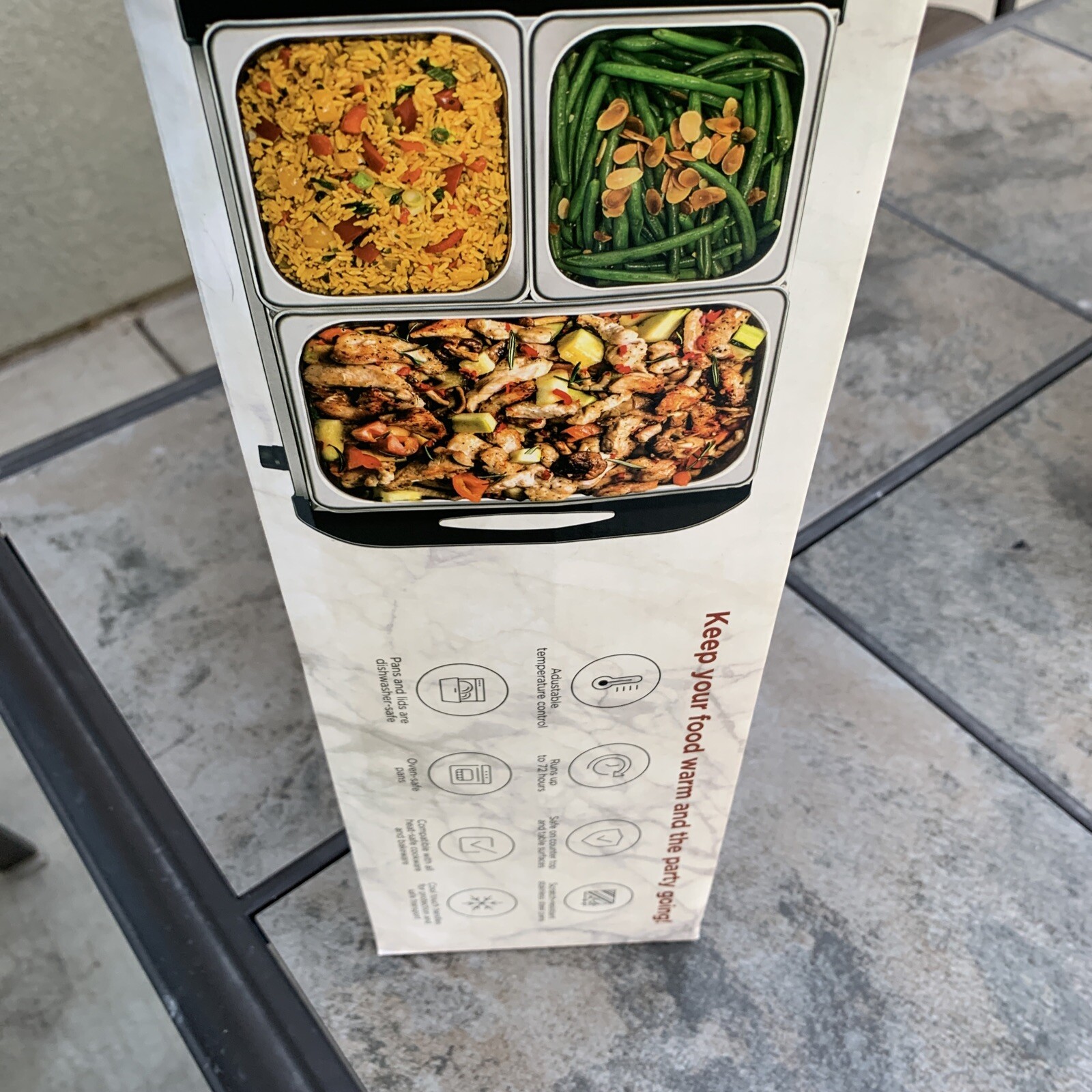 Chefman Buffet Server + Warming Tray w/Adjustable Temperature & 3