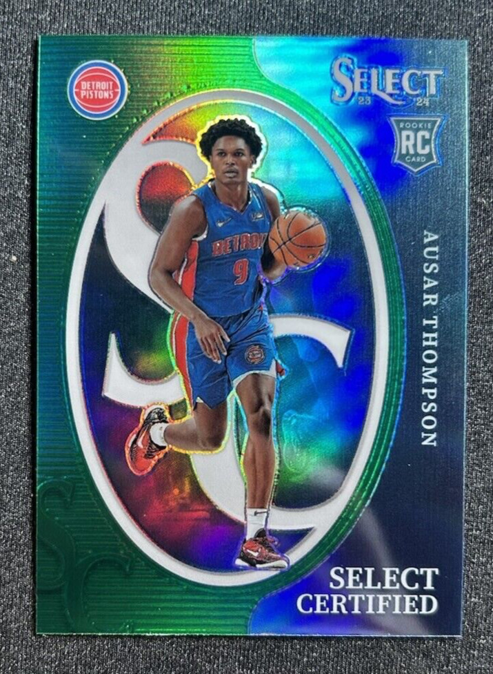 2023-24 Panini Select Certified Green Prizm #11 Ausar Thompson RC Rookie Pistons