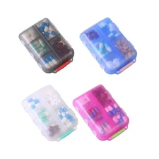 3PCS Pill Organizer 10 Compartments Travel Pill Box Portable Folding Small Case