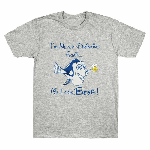 Oh I'm White Cotton Gray Look Tee Again Funny Beer T-Shirt Never Drinking Men - Picture 4 of 4