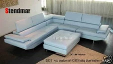 4-Piece Modern Leather Sectional Sofa Set S975C (Custom Options)