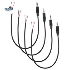 4Pcs 1FT 3.5Mm Male Plug Jack Connector Replacement Repair, 3.5Mm TRS Stereo Mal
