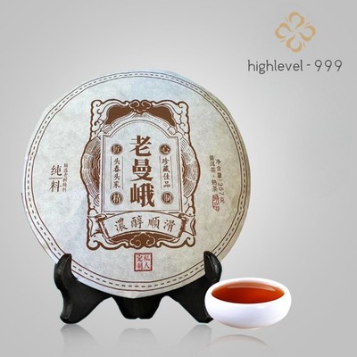 357g Lao Man E Pu Erh Ripe Tea Yunnan Qizi Cake Tea Menghai Ancient Tree Tea