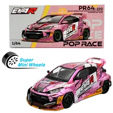 Pop Race 1:64 EVA RT Production Model Type-08 Goodride GR Yaris Chrome Pink #220
