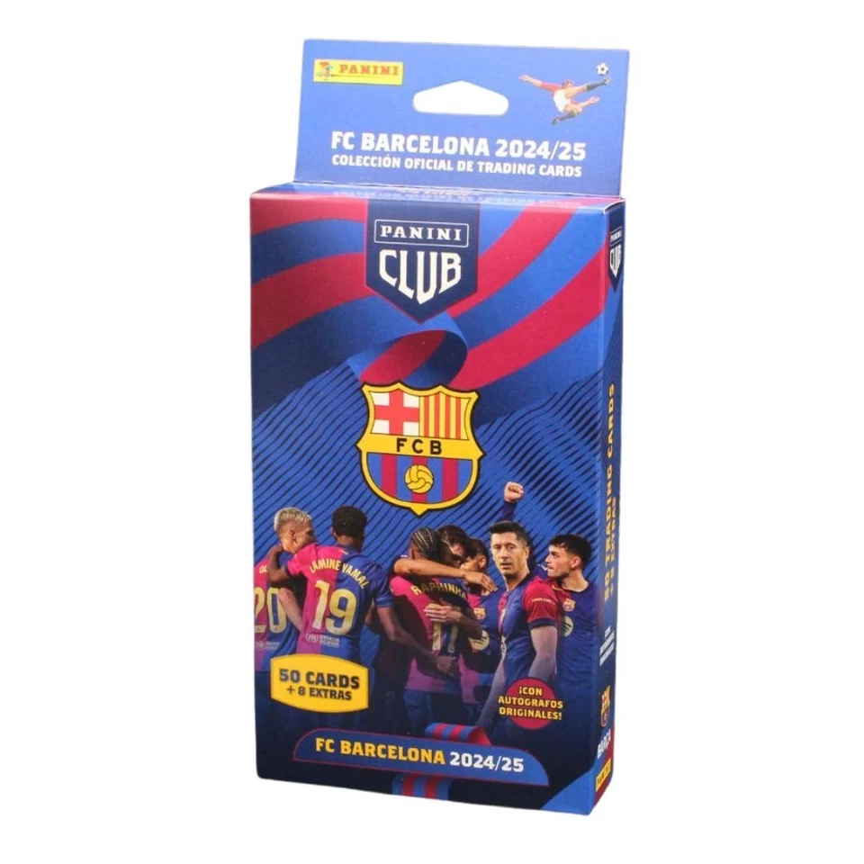Caja de equipo colgante Panini Club FC Barcelona 2024/25 nuevas tarjetas coleccionables fútbol