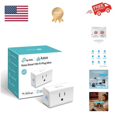 Compact 15A Wi-Fi Smart Plug - Control Devices with Your Smartphone Anywhere