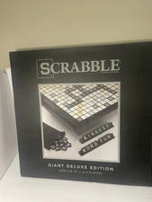 Scrabble Giant Deluxe Wooden Edition Rotating Board Game 23.5" New