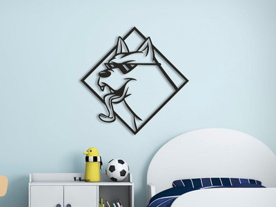 Coole Hunde Wandbilder | Wohnzimmer Schlafzimmer Wohndeko | Haustierliebhaber Geschenk | 25 cm