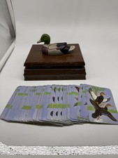 Vintage 1982 Albert E. Price Wooden Playing Card Box Set Mallard Duck - 2 Decks