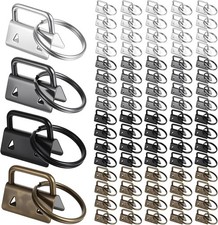 80 Pcs Key Fob Hardware,1 Inch Keychain Hardware Set with Split Ring for
