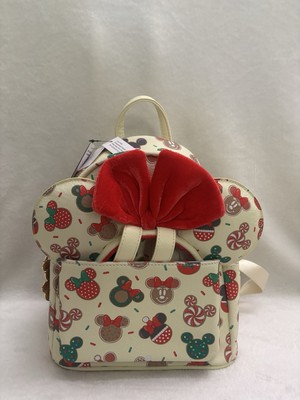 LOUNGEFLY Disney Christmas Mickey and Minnie Cookie mini-backpack w/ Ears 
