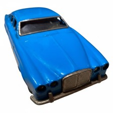 Taiyo Jaguar Mark X MK10 Tin Plate Toy Car Light Blue Friction Vintage Japan