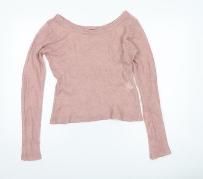 VILA Clothes Damen Pullover rosa U-Boot-Ausschnitt L