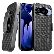 For Google Pixel 10 Rome Tech Belt Clip Holster Phone Case Cover Black