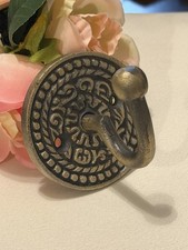 Small Antique Brass Cast Iron Wall Hook Towel Robe Belt Hanger Hook Decorative