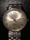 Working Vintage Timex Hand Winder SLVR Dial Great Britain / Water Res