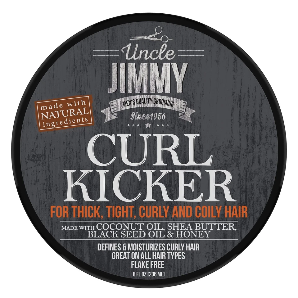 Uncle Jimmy Curl-Kicker 8 oz - Crema para el cabello para hombres - Crema formadora de sujeción media - Foto 2 de 4