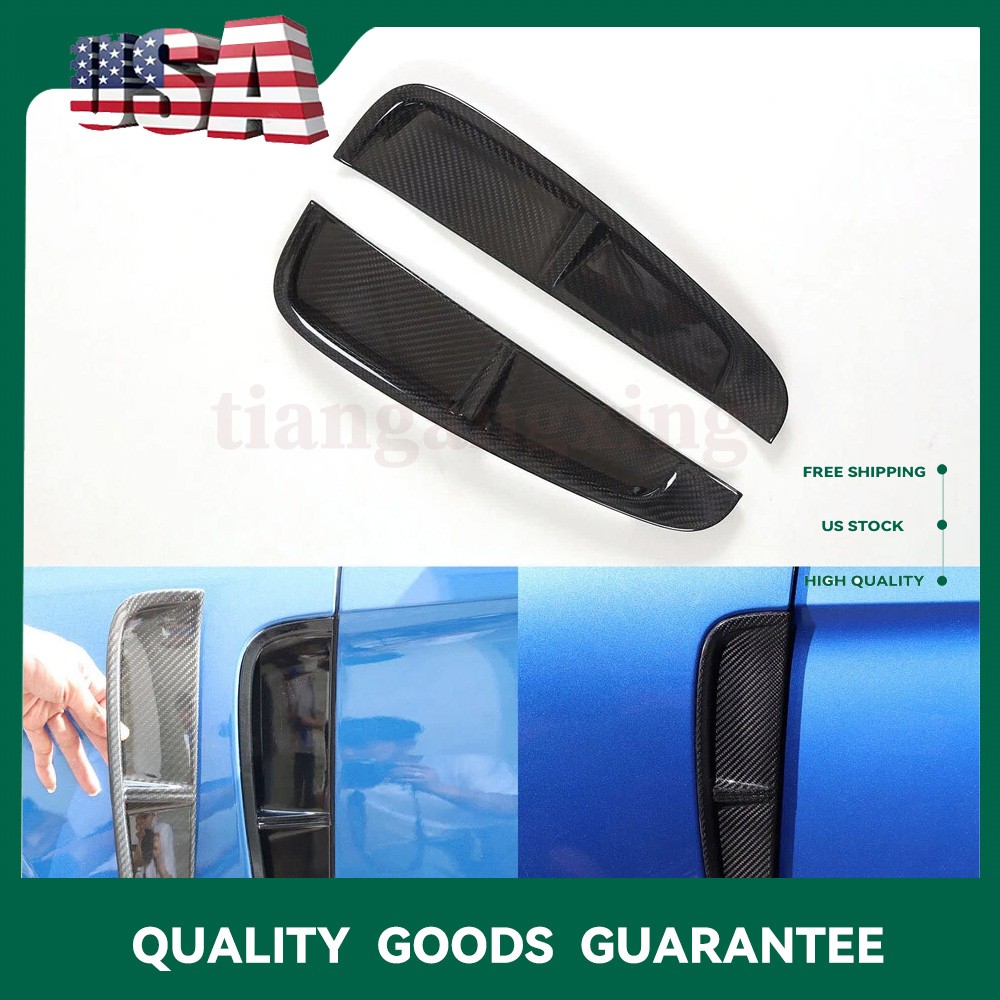 2X Fender Air Vent Cover Trim Carbon Fiber For Porsche Panamera 971 2017-2023