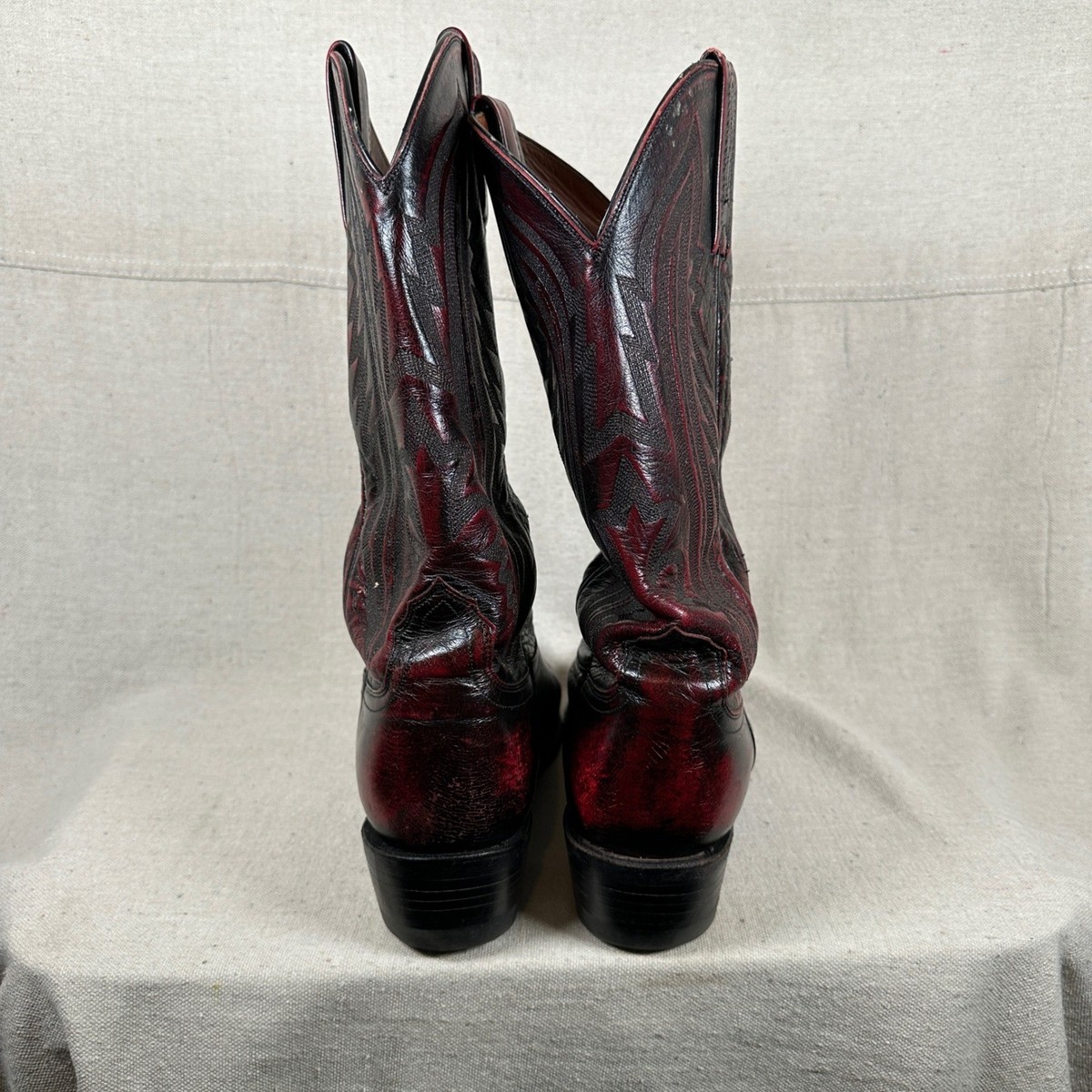 Lucchese 2000 Black Cherry Leather Western Men\'s Boots 9 D, Style T3012R4 Lucchese 2000 Men main image 3