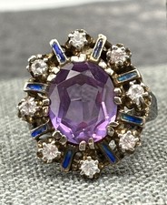 Vintage Huge Purple Sapphire Sterling Silver ...