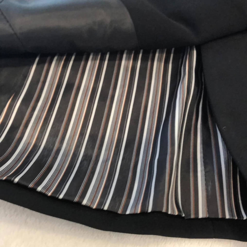 Blazer Nine West Negro Forrado a Rayas Cuello en V Botón Talla 2 Foto 3 de 4