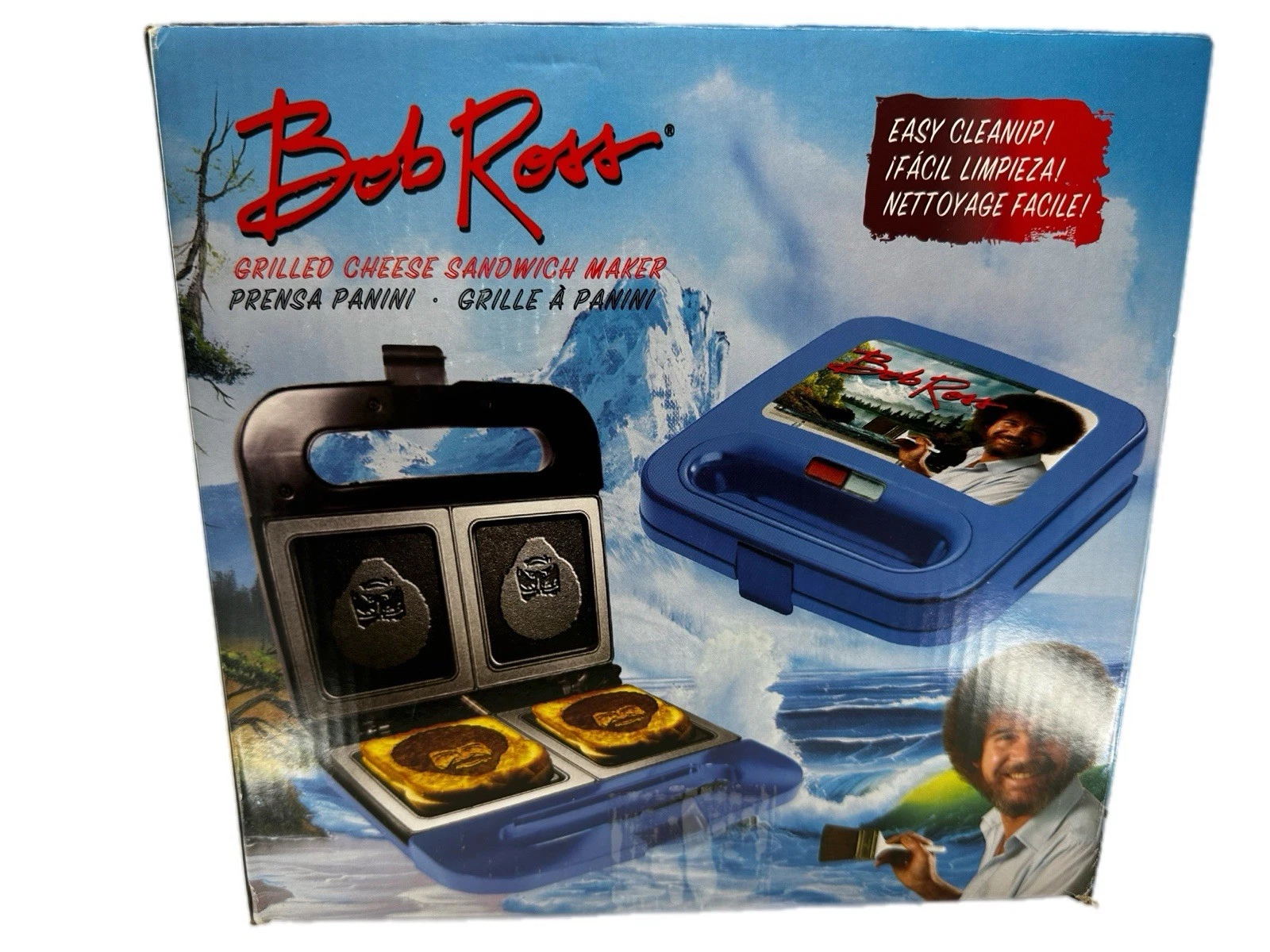 Bob Ross Grilled Cheese Sandwich Maker Panini Press – New Licensed Gift