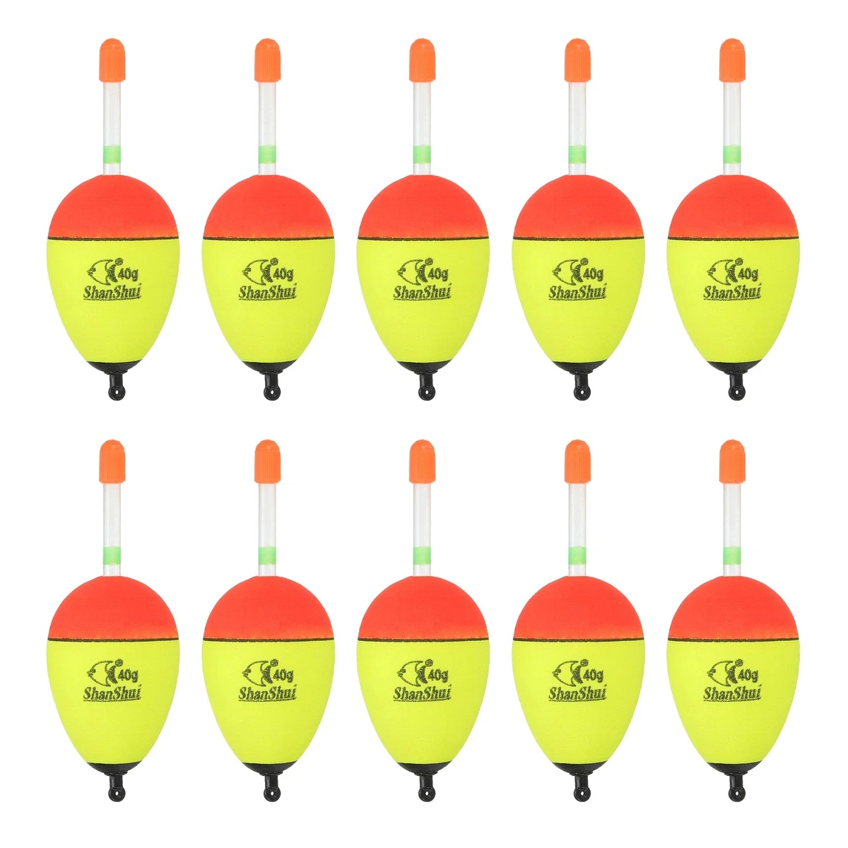10 Bobines De Pêche Flotteur EVA – 0.18oz – Pêche Eau Salée Et Eau Douce – Flotteurs Jaunes Uxcell