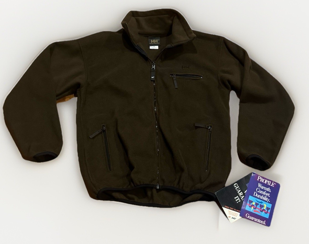 Vintage Helly Hansen Fleece Mountain Jacket Mens M Brown USA Made