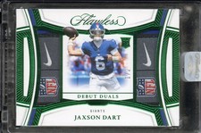 2025 Flawless Jaxson Dart Emerald 1/2 Dual Nike Swoosh Shield Patch RC Rookie