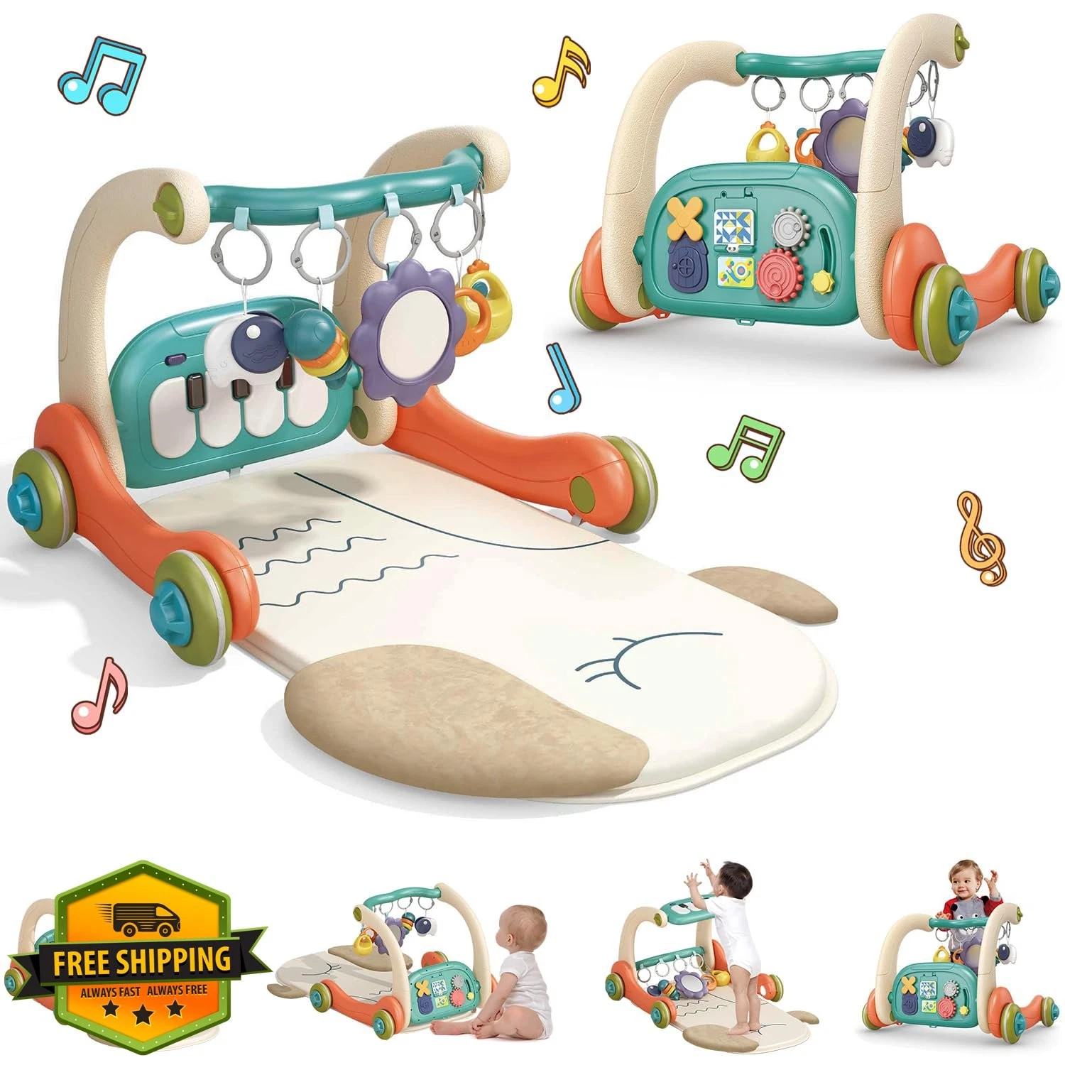 Hitish 3-in-1 Baby Play Mat Gym Piano