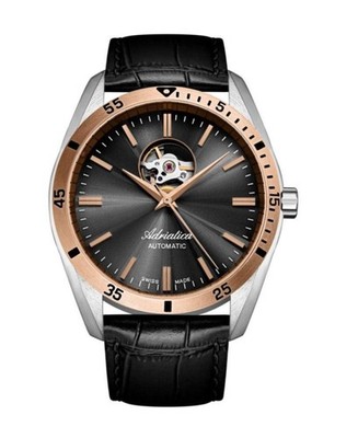 ADRIATICA Men Automatic Casual Watch Classic Dress Black Dial Waterproof Swiss 4