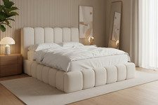 Polsterbett Cloudy Bouclé mit Stauraum - Doppelbett Bettkasten Bett