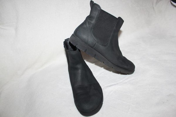 Women Ecco Boots Black Leather 37 #3QIH