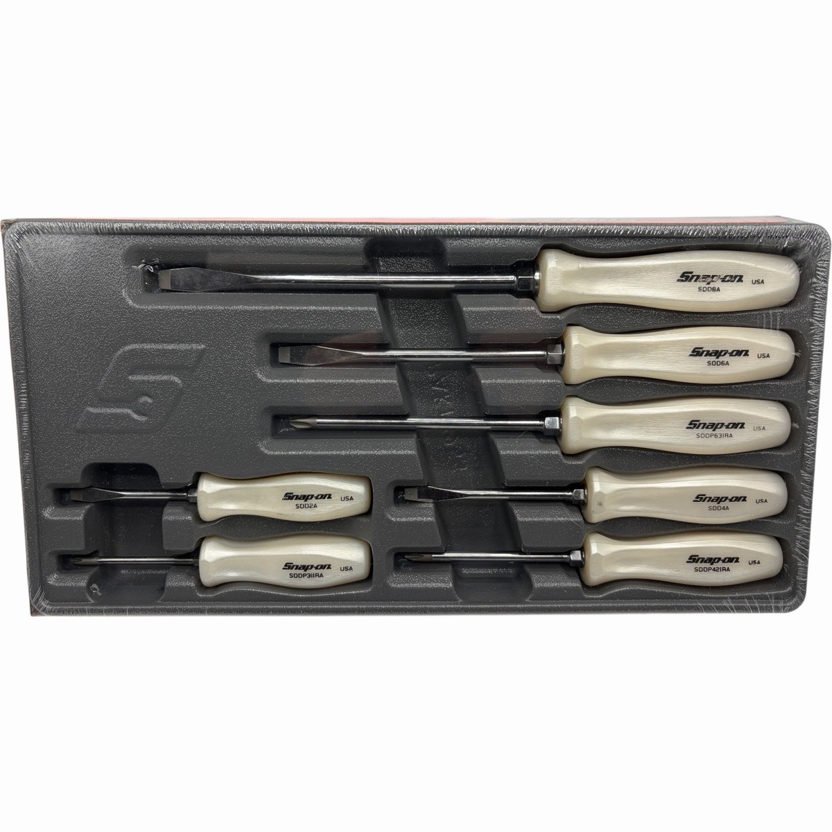 Snap On Tools Pearl White Hard Handle Combination Screwdriver Set