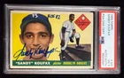 1955 Topps #123 Sandy Koufax Signed Rookie Card RC w/ HOF 72 PSA 3 Dodgers AUTO