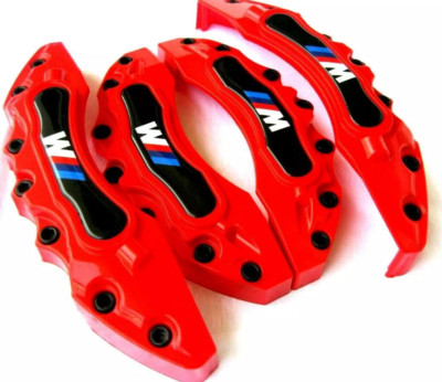 Red M performance Car Disc Brake Caliper Covers 4PCS/ Universal