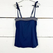 Lands end x Draper james bandeau tankini top navy embroidered 8