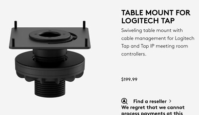 Logitech Tap Table Mount for Tap / IP Tap Touch Controller 939-001811 Sealed Box