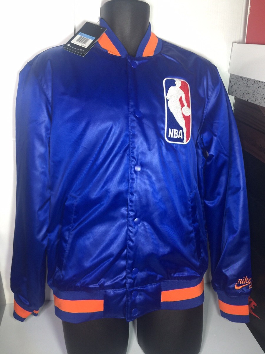 2017 Nike SB NBA New York Knick Satin Blue Orange Jacket Sz M