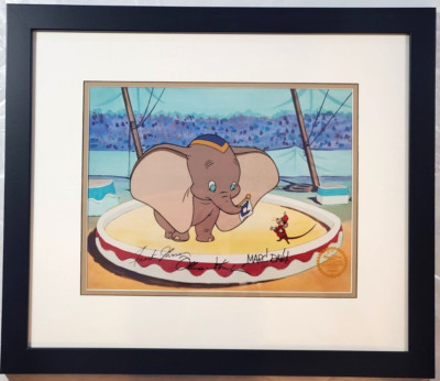   DUMBO Disney Sericel Cel triple signed Frank Ollie MARC NEW FRAME