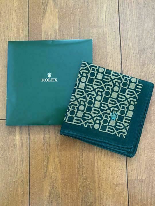 Rolex Auth. Official Novelty Handkerchief Scarf Logo Green 44 High Max 90% OFF quality x