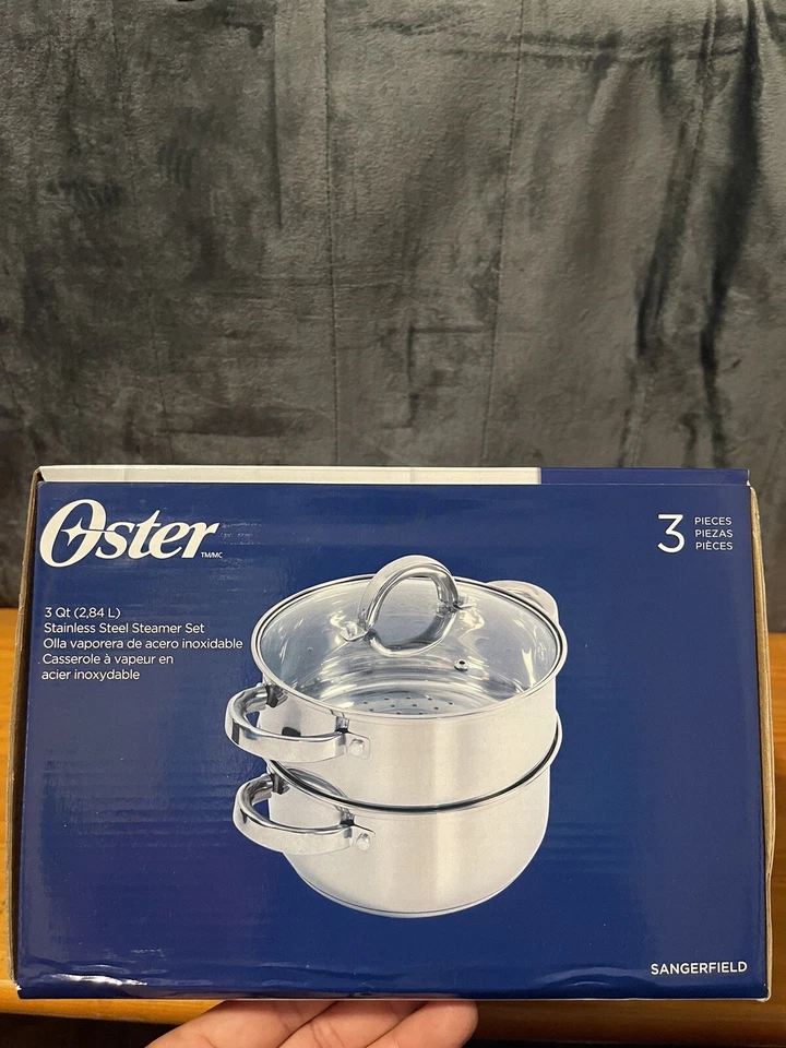 Juego de vaporera de acero inoxidable OSTER 3 piezas - 3 cuartos NUEVO Foto 4 de 4