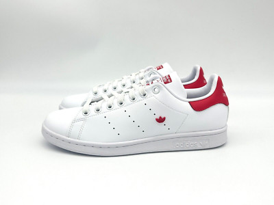 Adidas Stan Smith Women's Size 7 Lace Up White Pink Casual Shoes