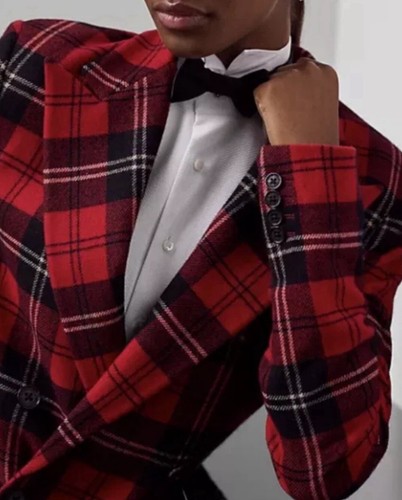 Ralph Lauren Purple Label Wool Jacket Red Plaid Tartan Twill Blazer Coat 4 S $3k - 第 4/20 張圖片