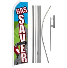 Gas Saver Flutter Feather Advertising Flag Kit Car Dealership Great Mpg Swooper