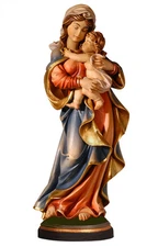 Mary And Baby Statue Wood Carving