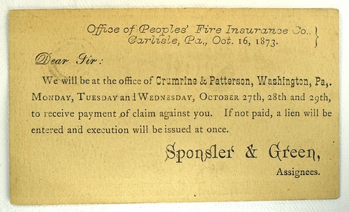 US POSTAL CARD SCOTT #UX3 SMALL WATERMARK PREPRINTED PA, 1873 - Picture 2 of 2